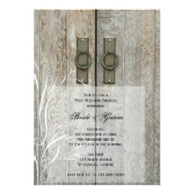 Double Barn Doors Country Post Wedding Brunch Personalized Invite