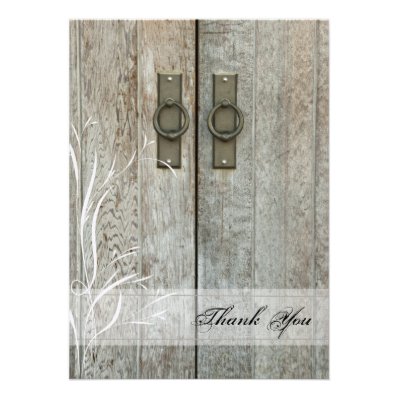 Double Barn Doors Country Thank You Notes Personalized Invitation