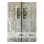Double Barn Doors Country Wedding Flat Notes Personalized Invite