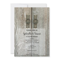 Double Barn Doors Country Wedding Invitation