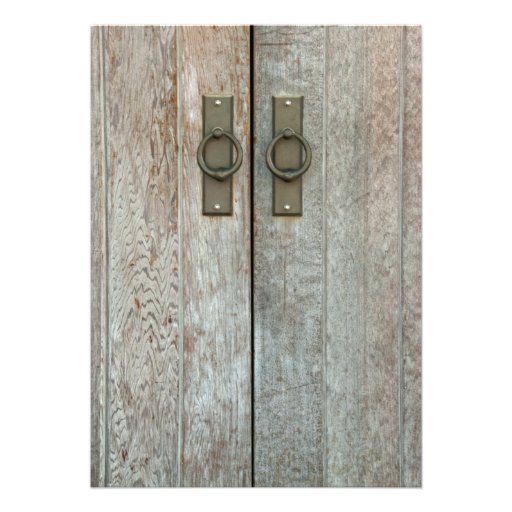 Double Barn Doors Country Wedding Invitation