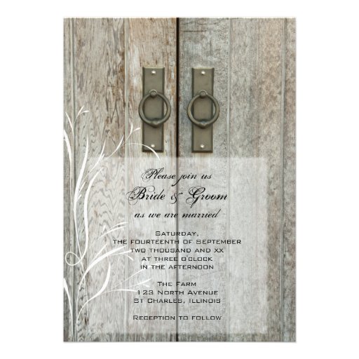 Double Barn Doors Country Wedding Invitation