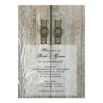 Double Barn Doors Country Wedding Invitation