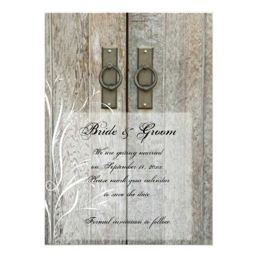 Double Barn Doors Country Wedding Save the Date Announcements
