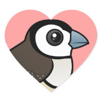Double-barred Finch Heart Stickers