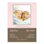 Double Blessed Twin Birth Announcement