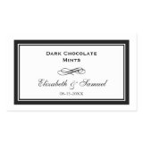 Double border black swirl wedding reception candy rectangular stickers