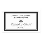 Double border fleur de lis wedding reception candy rectangular sticker