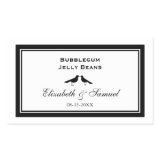 Double border love birds wedding reception candy rectangle sticker