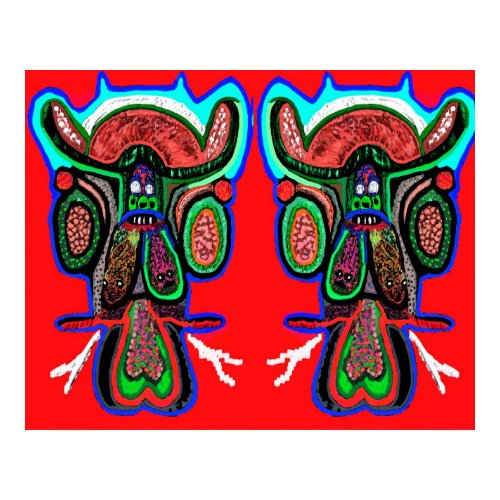 Double Bull - Fun Party Poster print