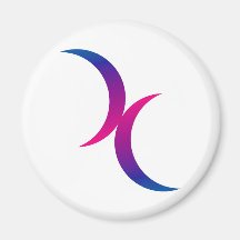 Double Crescent Moon Bisexual Pride Symbol Magnets