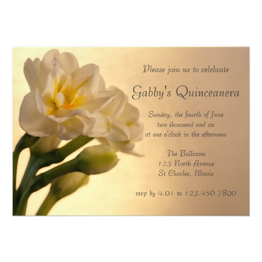 Double Daffodils Quinceanera Invitation