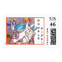 Double Dips Dancing Poolside Custom Postage postage