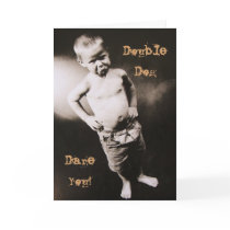 Double Dog Pouting Boy Father's Day Card cards