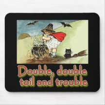 Double Double Toil and Trouble Halloween Tee Mousepads