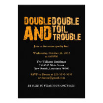 Double Double Toil & Trouble | Halloween Party Custom Invitations