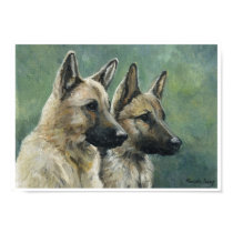 "Double Duty" German Shepherd Print of Oil Paintin by CharlottesWebArt "Double Duty" German Shepherd Print of Oil Paintin