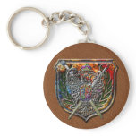 Double Eagle &amp; Crossed Swords Coat of Arms Key Chains