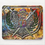Double Eagle & Crossed Swords Shield Crest Mouse Pad