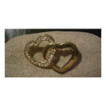 Double Entwined Love Hearts Photo Card Template