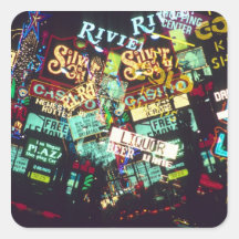 Double exposure, casino signs, Las Vegas, Sticker