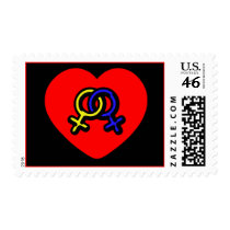 Double Female Symbol Heart Stamps stamps