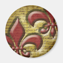 Double Fleur de Lis Fridge Magnets