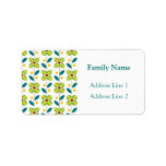 Double Flower Pattern Green 1 Custom Address Labels