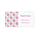 Double Flower Pattern Pink 1 Personalized Address Label