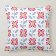 Double Flower Pattern Pink throwpillow