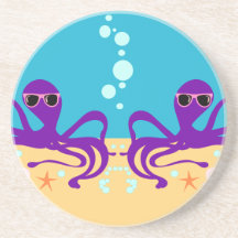 Double Groovy Octopus Coasters
