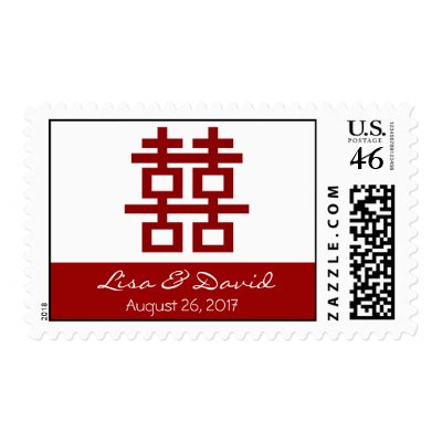 Double Happiness Chinese Wedding Postage