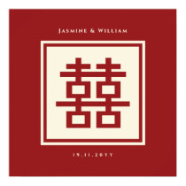 Double Happiness Chinese Wedding Square Zen Poster posters by fat_fa_tin Double Happiness Chinese Wedding Square Zen Poster posters