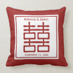 Double Happiness Chinese Wedding Throw Pillow