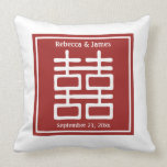 Double Happiness Chinese Wedding Throw Pillow