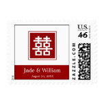 Double Happiness Chinese Wedding TQ / RSVP Postage