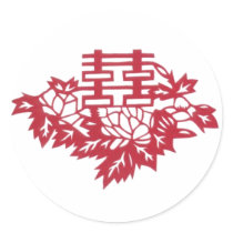 Double happiness Flowers stickers