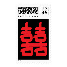 Double Happiness in Red Postage