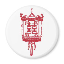 Double happiness Lantern magnets by christigmc Double happiness Lantern magnets