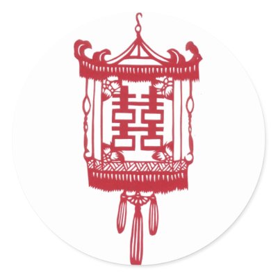 Double happiness Lantern Stickers