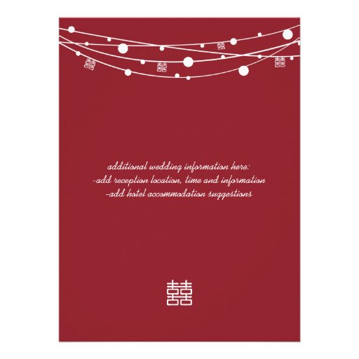 Double Happiness Lanterns Chinese Wedding Invites