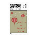 Double Happiness Lanterns Chinese Wedding Stamps