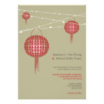 Double Happiness Lanterns Modern Chinese Wedding Personalized Invites