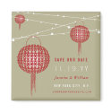 Double Happiness Lanterns Save The Date Magnet