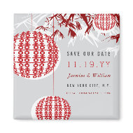 Double Happiness Lanterns Save The Date Magnet magnet