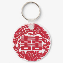 Double happiness Phoenix keychains