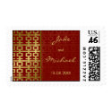 Double Happiness Red + Gold Invitation Stamps