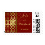 Double Happiness Red + Gold Invitation Stamps