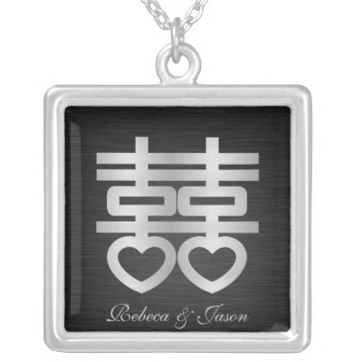 Double Happiness Silver necklace