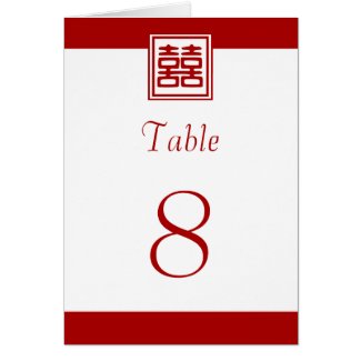 Double Happiness • Square • Table Numbers Greeting Cards